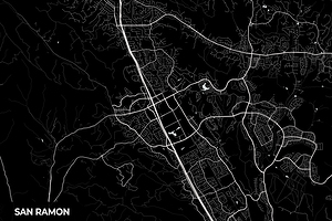 San Ramon California City Map Print