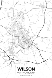 Wilson North Carolina City Map Print