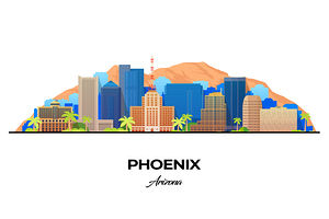Phoenix Arizona City Skyline Print