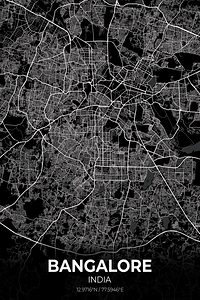 Bangalore India City Map Print