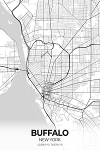Buffalo New York City Map Print