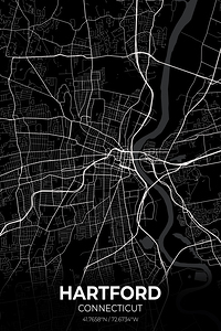 Hartford Connecticut City Map Print