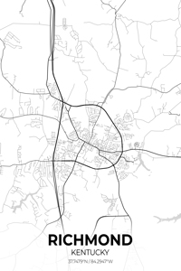 Richmond Kentucky City Map Print