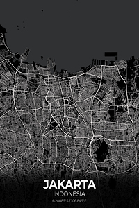 Jakarta Indonesia City Map Print