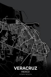 Veracruz Mexico City Map Print