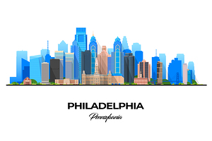 Philadelphia Pennsylvania City Skyline Print