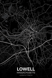 Lowell Massachusetts City Map Print