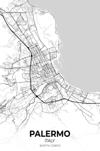 Palermo Italy City Map Print
