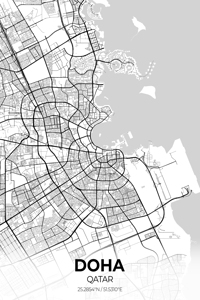 Doha Qatar City Map Print