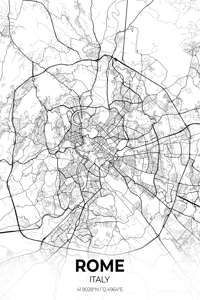 Rome Italy City Map Print