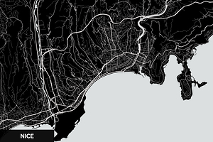 Nice France City Map Print