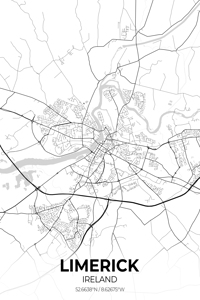 Limerick Ireland City Map Print