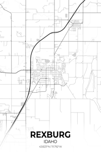 Rexburg Idaho City Map Print