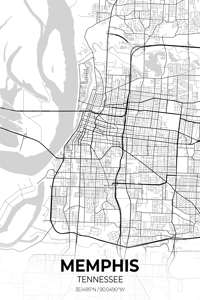 Memphis Tennessee City Map Print