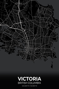 Victoria British Columbia City Map Print