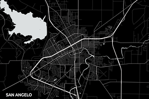 San Angelo Texas City Map Print