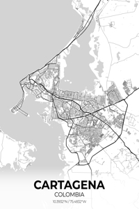 Cartagena Colombia City Map Print