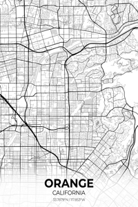 Orange California City Map Print