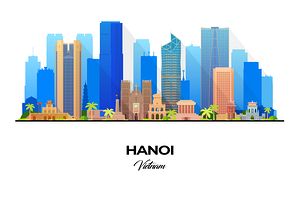 Hanoi Vietnam City Skyline Print