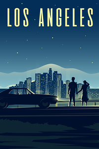 Los Angeles California Travel Print