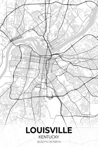 Louisville Kentucky City Map Print