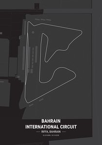 Bahrain International Circuit Race Track Map Print