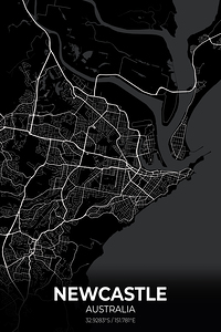 Newcastle Australia City Map Print