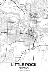 Little Rock Arkansas City Map Print