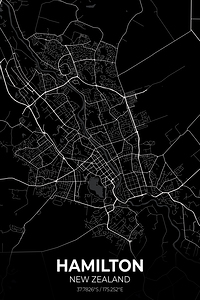 Hamilton New Zealand City Map Print