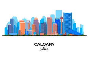 Calgary Alberta City Skyline Print