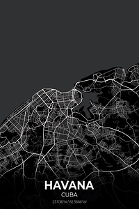 Havana Cuba City Map Print
