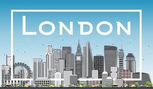 London England City Skyline Print