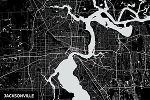 Jacksonville Florida City Map Print