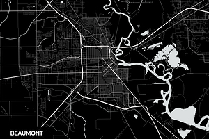 Beaumont Texas City Map Print