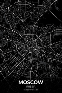 Moscow Russia City Map Print