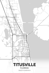 Titusville Florida City Map Print