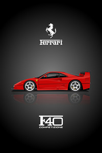 Ferrari F40 Competizione Automotive Print