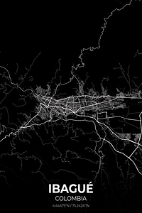 Ibague Colombia City Map Print