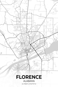 Florence Alabama City Map Print