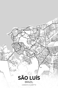 Sao Luis Brazil City Map Print