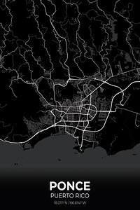 Ponce Puerto Rico City Map Print