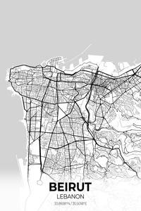 Beirut Lebanon City Map Print
