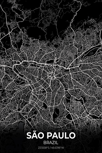 Sao Paulo Brazil City Map Print