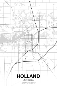 Holland Michigan City Map Print