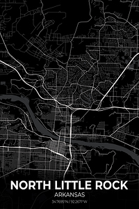North Little Rock Arkansas City Map Print