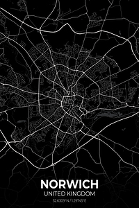 Norwich United Kingdom City Map Print