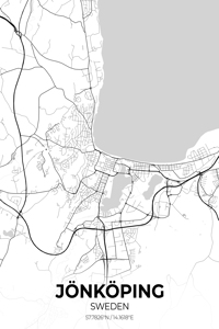 Jonkoping Sweden City Map Print