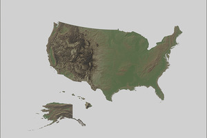 USA relief map landscape