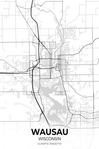 Wausau Wisconsin City Map Print