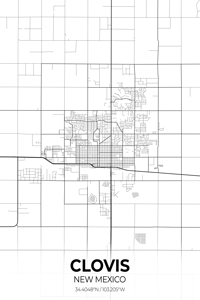 Clovis New Mexico City Map Print
